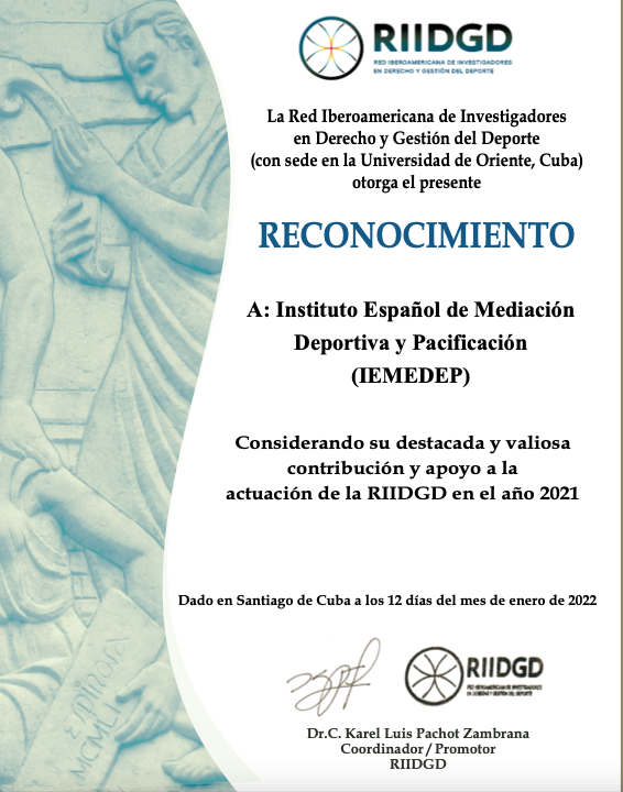 Reconocimiento por parte del RIIDGD