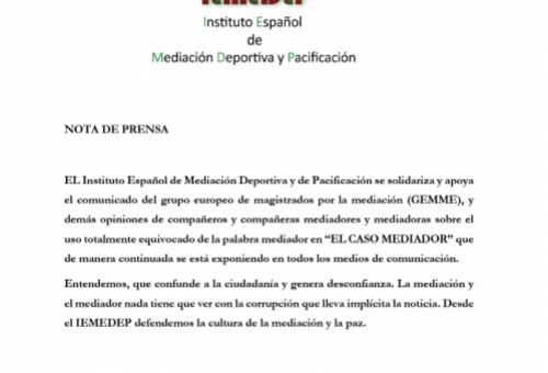 NOTA DE PRENSA EL CASO MEDIADOR